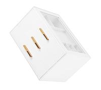 CAZSTYK Rangement de bijoux pour voyage avec couvercle en verre, trois compartiments, doublure en velours doux, boîte à bijoux verrouillable