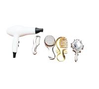 CAZSTYK Réaliste 1/12 Maison de poupée Accessoires de salle de bain Peigne Sèche-cheveux Miniature Outil de Coiffure pour Scène Créative Décors Miniature Maison de Poupée Outil de Coiffure
