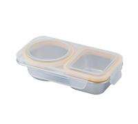 CAZSTYK Récipient de conservation alimentaire pratique en acier inoxydable avec couvercle étanche sécurisé pour repas avec double compartiment, stockage des aliments portable