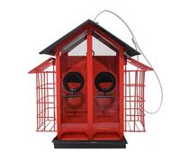 CAZSTYK Réponse d'alimentation pour une année - Fournisseur d'oiseaux mettant en évidence deux compartiments latéraux pour suif et construction métallique permanente pour une utilisation en extérieur