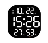 CAZSTYK Réveil numérique à LED avec moniteur de température et d'humidité, télécommande minuteur pour la maison, la chambre à coucher, grand écran