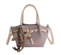 CAZSTYK Sac à bandoulière en cuir PU avec sangle réglable, sac à main tendance adapté pour diverses tenues et trajets en saison, gris, not include pendant