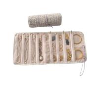 CAZSTYK Sac à bijoux de voyage, rangement pliable avec poches séparées pour accessoires et organisation, rouleau de rangement d'accessoires de voyage