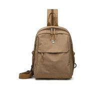 CAZSTYK Sac à dos tendance résistant à l'usure avec fermeture éclair, sac à bandoulière pour le travail et l'école, sac à dos en nylon, kaki