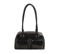 CAZSTYK Sac à main coréen à double poche sous les aisselles pour femmes, simple, couleur unie, rétro, en cuir PU, sac à main aisselle, sac à bandoulière multifonctionnel pour femmes, Noir , One Size
