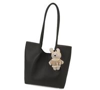 CAZSTYK Sac à main et sac à main en cuir synthétique avec poignée sur le dessus, sac à bandoulière pour femme avec pendentif décoratif, sac fourre-tout en cuir synthétique avec poignée sur le dessus