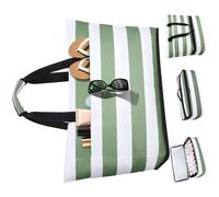CAZSTYK Sac de plage tendance 54L avec section isolée et résistant au sable pour femmes et mamans Sac de plage en tissu Oxford, Vert