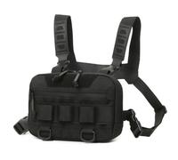 CAZSTYK Sac de poitrine tactique léger pour la pêche, la course à pied, le voyage, pour femme et homme, Noir