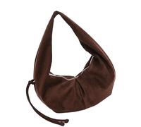 CAZSTYK Sacs à bandoulière élégants en forme de croissant pour femme en faux daim Sac à main fourre-tout pour l'hiver et l'automne Sac à main à bandoulière, café, One Size