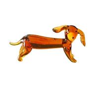 CAZSTYK Sculpture de Chien en Verre, Figurine de Miniature, décorations pour Affichage de Table et Ornement de intérieur, Statue de Chien Transparente