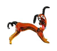 CAZSTYK Sculpture de Chien en Verre, Figurine de Miniature, décorations pour Affichage de Table et Ornement de intérieur, Statue de Chien Transparente