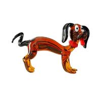 CAZSTYK Sculpture de Chien en Verre, Figurine de Miniature, décorations pour Affichage de Table et Ornement de intérieur, Statue de Chien Transparente