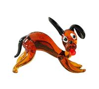 CAZSTYK Sculpture de Chien en Verre, Figurine de Miniature, décorations pour Affichage de Table et Ornement de intérieur, Statue de Chien Transparente