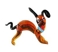 CAZSTYK Sculpture de Chien en Verre, Figurine de Miniature, décorations pour Affichage de Table et Ornement de intérieur, Statue de Chien Transparente