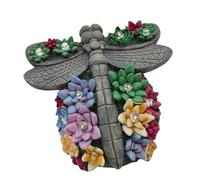 CAZSTYK Sculpture de libellules à énergie solaire automatique avec éclairage pour jardin, allée, cour, porche et parterre de fleurs, statue solaire de jardin