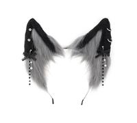 CAZSTYK Serre-tête avec oreilles pour étudiantes et femmes avec nœud décoratif, pour photographie, style ethnique, dessin animé