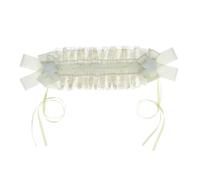 CAZSTYK Serre-tête élégant en dentelle plissée avec nœud pour femme - Accessoire de coiffure pour cosplay