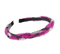 CAZSTYK Serre-tête en dentelle à paillettes pour femme style coréen avec strass, bandeau antidérapant, tenue décontractée en maille