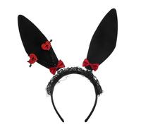 CAZSTYK Serre-tête en dentelle avec oreilles de lapin, paillettes pour Halloween, nœud et citrouille