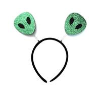 CAZSTYK Serre-tête en forme d'extraterrestre à paillettes argentées pour Halloween, carnaval, Pâques, fête costumée, unisexe