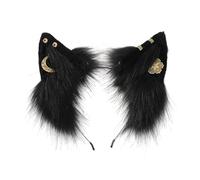 CAZSTYK Serre-tête en forme d'oreille de renard avec boucles d'oreilles dorées pour cosplay, fête pour adolescents et adultes