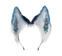 CAZSTYK Serre-tête mignon avec oreilles de loup pour cosplay, boucles d'oreilles à franges pour femme, adolescente, bandeau pour la diffusion en direct, les carnavals