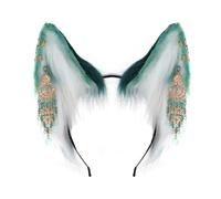 CAZSTYK Serre-tête mignon avec oreilles de loup pour cosplay, boucles d'oreilles à franges pour femme, adolescente, bandeau pour la diffusion en direct, les carnavals