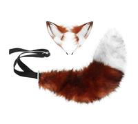 CAZSTYK Serre-tête oreilles de renard réalistes avec queue souple confortable et design antidérapant pour cosplay oreilles et queue de renard
