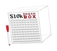 CAZSTYK Smash Box 10 K pour de l'argent, tirelires incassables pour économiser 10 000 $ d'argent, économiseurs en acrylique pour pause argent à ouvrir et collection de pièces de monnaie
