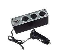 CAZSTYK Solution d'alimentation automobile innovante extensible à une prise unique vers 3 ports cigarettes et chargeurs USB pratiques adaptateurs de voiture USB