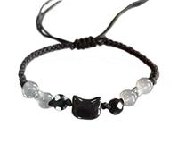 CAZSTYK Starsign Bracelet de sécurité à paillettes Achromatique Chat Couple Bijoux Substance douce Cadeau d'anniversaire Bracelets de couple en perles polyvalentes, One Size, Comme décrit