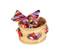 CAZSTYK Style rétro manchette pour femme avec ruban vibrant en alliage robuste - Cadeau multicolore réglable, One Size, Comme décrit