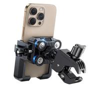 CAZSTYK Support de téléphone robuste pour moto avec absorption des chocs en aluminium et libération rapide pour une prise en main stable du téléphone à libération rapide