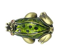 CAZSTYK Treefrog Chaplet Propriétaire de bijoux en mélange de métal Boîte décorative pour le rangement de chaînes et créoles Cadeau unique Maison Deck Boîte de rangement décorative en alliage