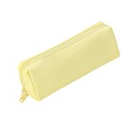 CAZSTYK Trousse à crayons en cuir synthétique avec plusieurs couleurs pour enfants, accessoire d'école, convient pour l'école, le bureau, l'écriture en toute sécurité, jaune citron, Beauté de masse