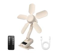 CAZSTYK Ventilateur de bureau à 3 vitesses réglables - Rechargeable - Ventilateur de table mural électrique - Clip rechargeable par USB