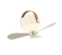 CAZSTYK Ventilateur de plafond portable pour camping extérieur 3 vitesses USB électrique avec télécommande, lumière LED à suspendre