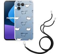 Cazy Chaîne de portable Coque Compatible avec Fairphone 5 Aime mon chat