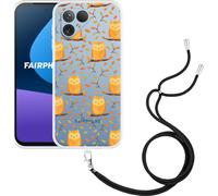 Cazy Chaîne de portable Coque Compatible avec Fairphone 5 hiboux mignons