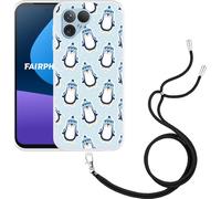 Cazy Chaîne de portable Coque Compatible avec Fairphone 5 Pingouins