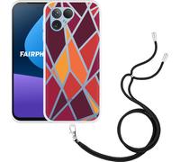 Cazy Chaîne de portable Coque Compatible avec Fairphone 5 Triangles colorés