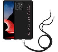 Cazy Chaîne de portable Coque noire Compatible avec Motorola ThinkPhone La Vie Est Belle