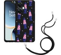 Cazy Chaîne de portable Coque noire Compatible avec OnePlus Nord CE 3 Lite 5G Lampes à Lave