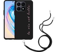 Cazy Chaîne de portable Housse noire Compatible avec Honor X8a La Vie Est Belle