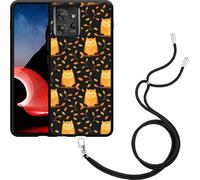 Cazy Chaîne de portable Housse noire Compatible avec Motorola ThinkPhone hiboux mignons