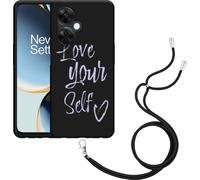 Cazy Chaîne de portable Housse noire Compatible avec OnePlus Nord CE 3 Lite 5G Aime-toi toi-même