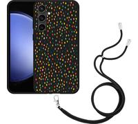 Cazy Chaîne de portable Housse noire Compatible avec Samsung Galaxy S23 FE Points heureux