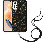 Cazy Chaîne de portable Housse noire Compatible avec Xiaomi Redmi Note 12 Pro 4G Points heureux
