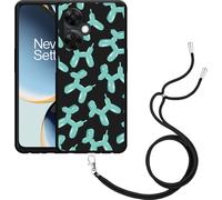 Cazy Chaîne de téléphone Housse noire Compatible avec OnePlus Nord CE 3 Lite 5G Chiens ballon
