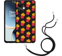 Cazy Chaîne de téléphone Housse noire Compatible avec OnePlus Nord CE 3 Lite 5G Frites